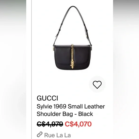 Gucci Sylvie 1969 leather shoulder bag in red NWT - Picture 9 of 9